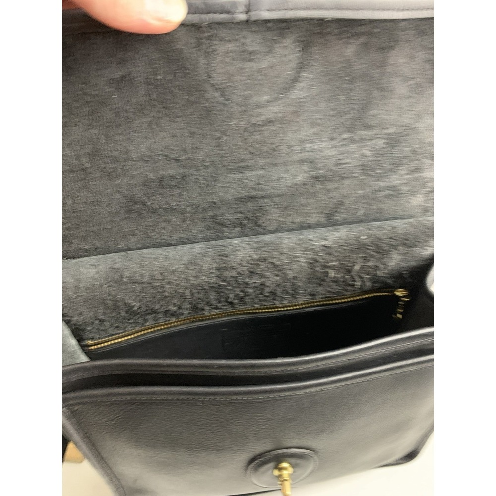 Coach Willis Bag 9927 Vintage Black Leather Crossbody Dowel Top Handle Purse - Picture 14 of 15